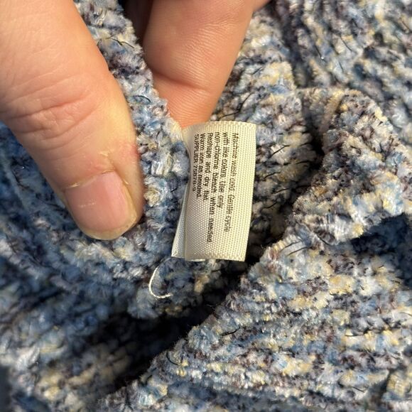 St Johns Bay Sweater Womens XL Blue Gray Mock Neck Textured Knit Pullover - Picture 13 of 13